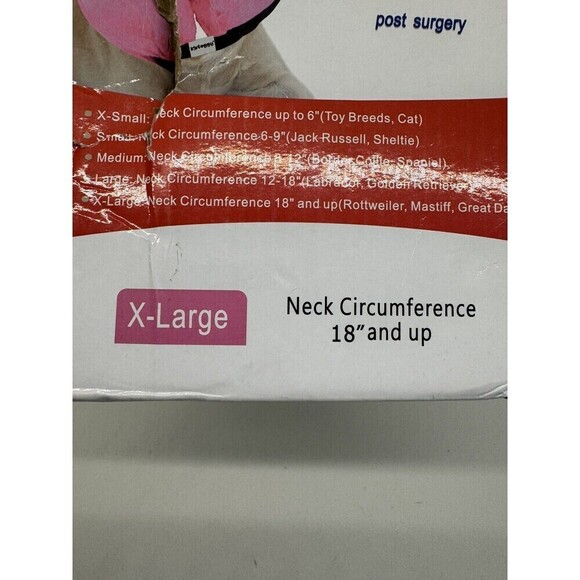 dog Katoggy inflatable collar for injuries, post surgery size  XL 18"+  pink - Picture 4 of 8